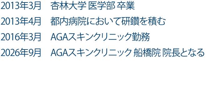 船橋院院長の経歴