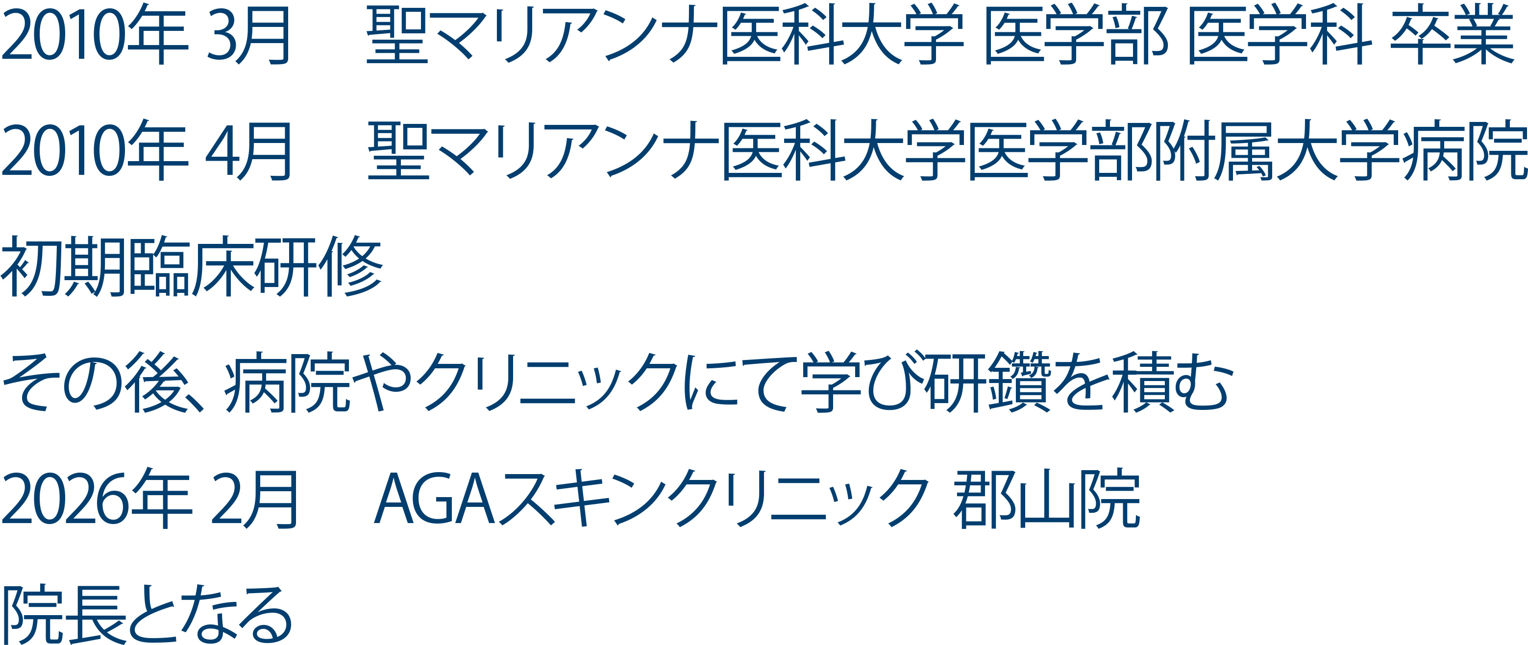 郡山院院長の経歴