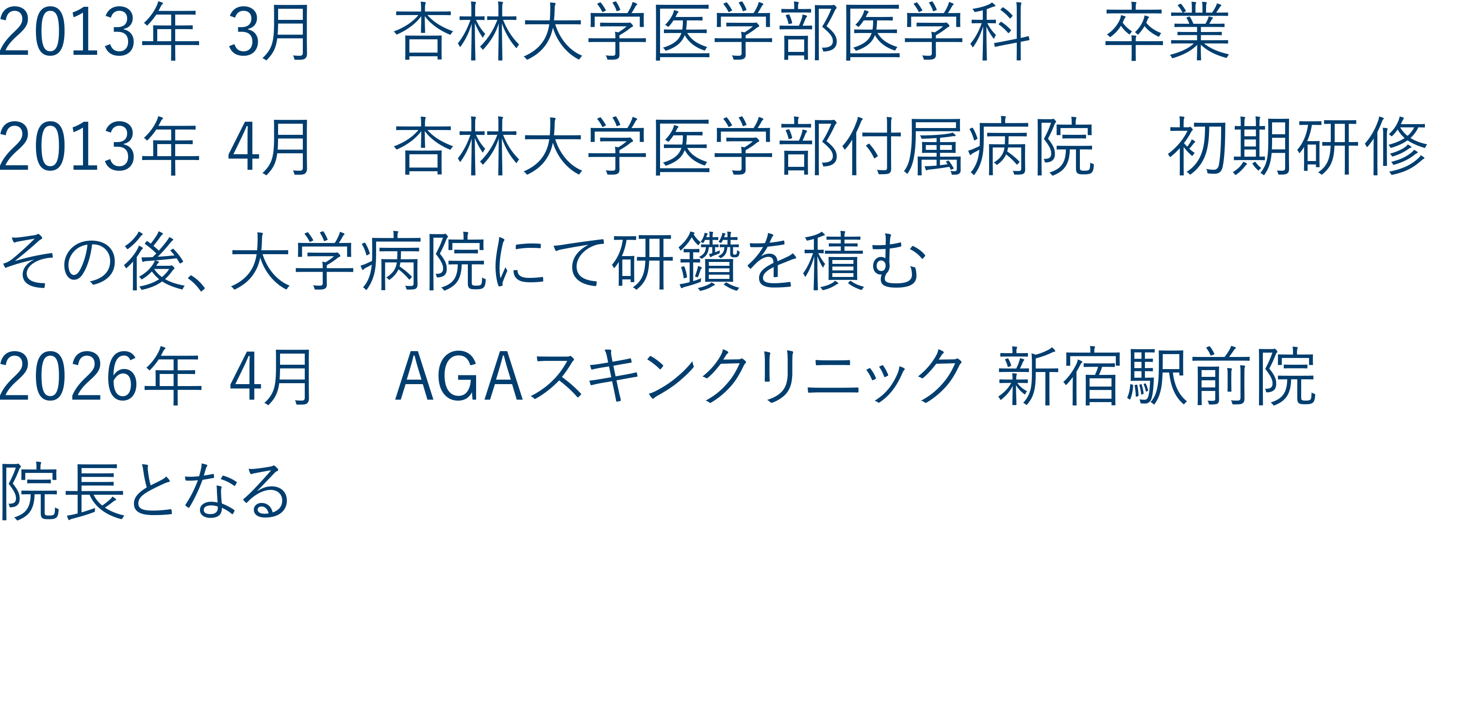 新宿駅前院院長の経歴